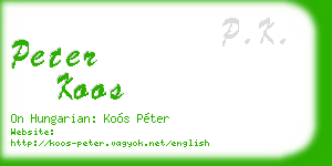 peter koos business card