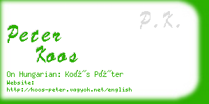 peter koos business card